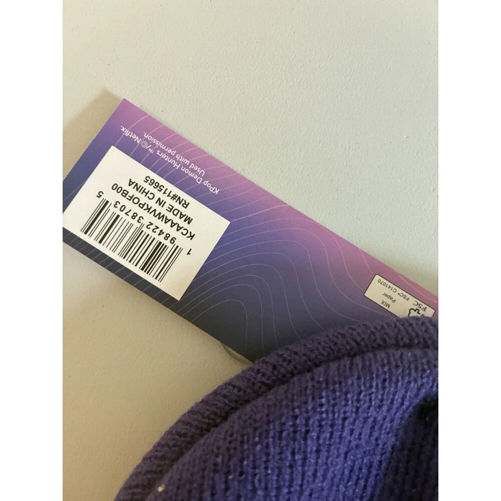 KPop Demon Hunters Logo Purple Beanie - Picture 4 of 4